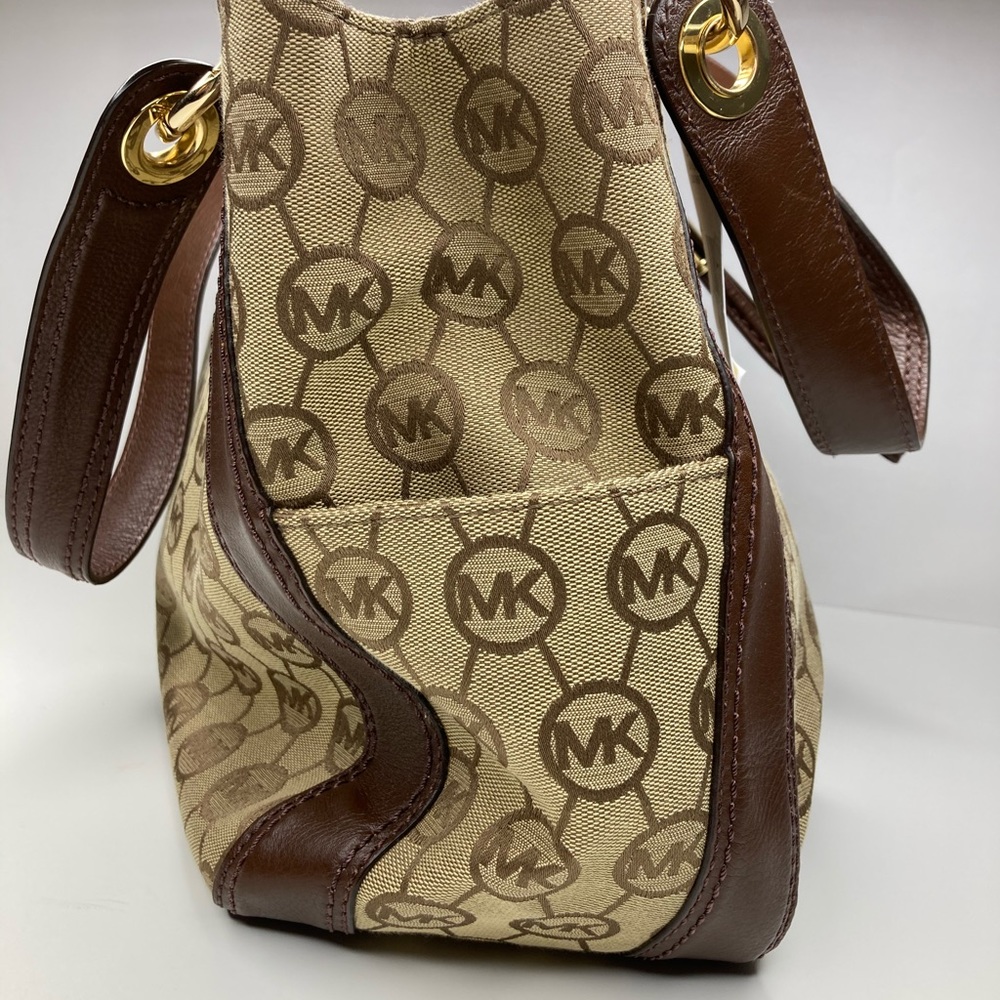 Nwt Michael Kors Signature Mk Canvas Satchel - image 2